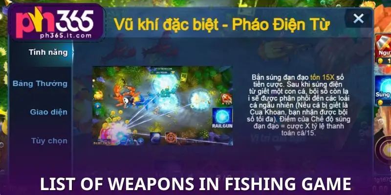 List of Weapons in Fishing Game List of Weapons in Fishing Game